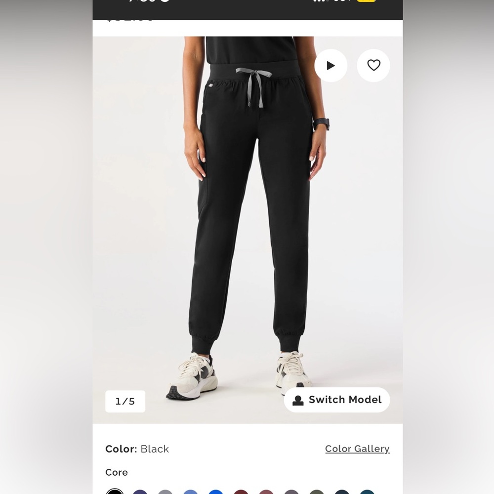 Figs Black Scrub Joggers